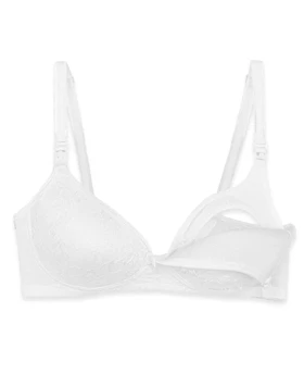 سوتین شیردهی اسفنجی دانتل بدون فنر ینینچی 1652 سفید