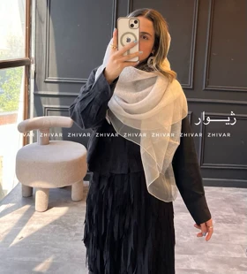 شال دولایه حریر تور