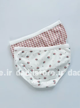 شورت اسلیپ نخ پنبه عروسکی طرح خرس و توت فرنگی