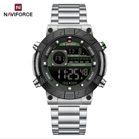 ساعت مچی مردانه نیوی فورس NF9241 سیلور بدنه مشکی مدل m-10419