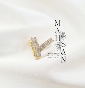 گوشواره زنانه ژوپینگ طرح طلا نگین‌دار کپی