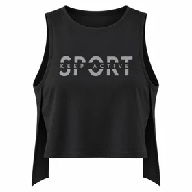 نیمتنه ورزشی SPORT بغل چاک کد 77087 (مشکی)
