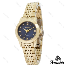 ساعت الکسا A0099 زنانه طلایی صفحه سورمه ای w-10097