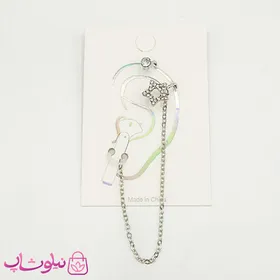 گوشواره ایرپاد مدل ستاره نگین‌دار نقره ای