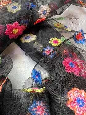 مینی اسکارف توری گل رنگی