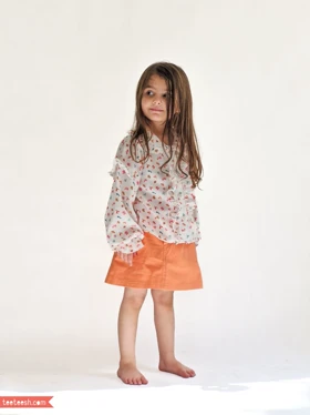 دامن کتان نارنجی