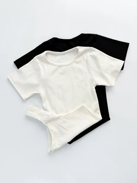 بادی کبریتی آستین نصفه یقه گرد