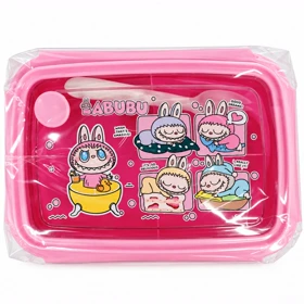 ظرف غذای کودک سانریو Sanrio مدل X-6018 فاقد BPA با طراحی فانتزی (صورتی-طرح لبوبو)