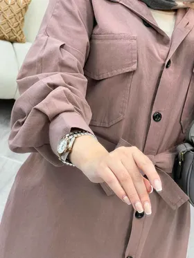 مانتو لینن دو جیب پاکتی ماریا