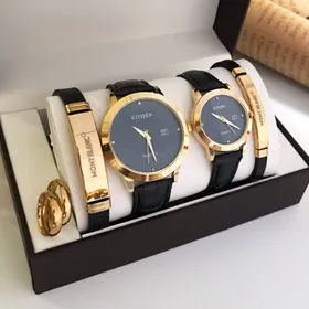 ساعت ست زنانه مردانه سیتیزن و دستبند و حلقه ست 510590690