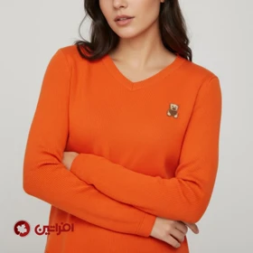 بلوز کبریتی زنانه آستین بلند نارنجی کد 7574