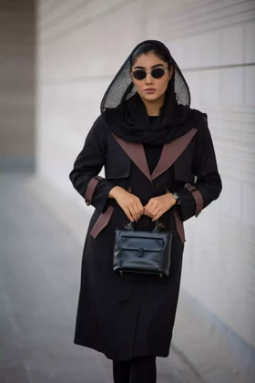 مانتو ژیله دار بلند ترکیبی