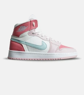 کفش کتانی ساقدار زنانه سفید آبی صورتی نایک NIKE jordan 1 مدل 8137