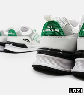 کفش کتانی مردانه سفید سبز NEW BALANCE yg niubailun