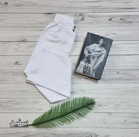 حراج شلوار نیم بگ کتان زنانه