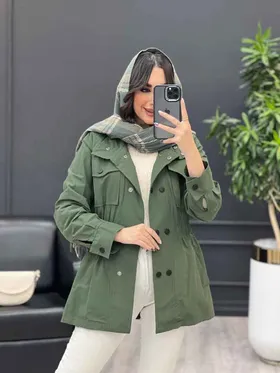 بارانی ده دکمه کمر کش