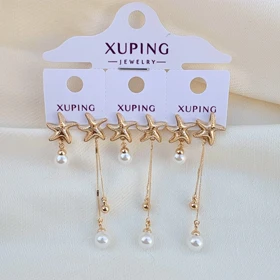 گوشواره ستاره نامتقارن مرواریدی ژوپینگ