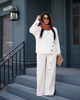 ست دوتیکه زنانه شومیز شلوار مدل هارنکا ⁩کد1038 (اصالت ضمانت)