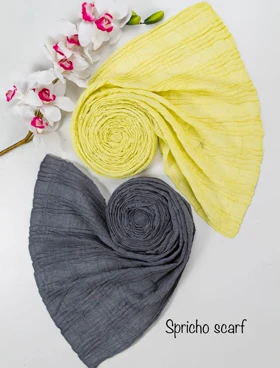 شال پلیسه موجی نخی منگوله‌دار