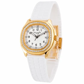 ساعت زنانه پتک فیلیپ آکوانا مدل Patek 5769-L سفید طلایی دورنگین لوکس