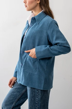 کت مخمل کبریتی برش‌دار زنانه