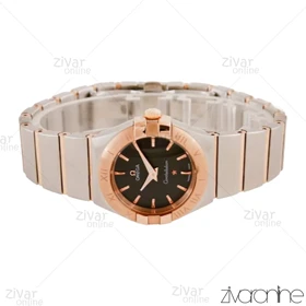 ساعت امگا کانسلیشن زنانه رزگلد نقره ای صفحه مشکی 104439