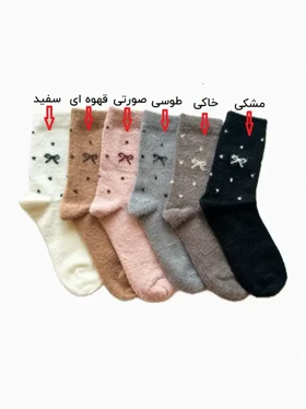 جوراب ساق بلند زنانه موهر طرح پاپیون