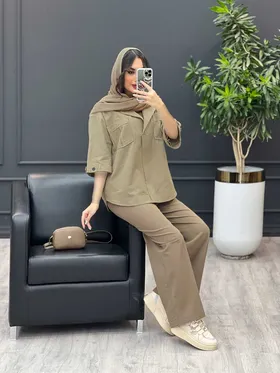 مانتو جلو بسته آستین پاگن