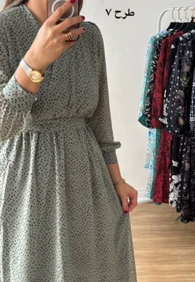 پیراهن حریر سرمه سری 21
