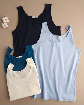 تاپ رکابی ساده نخ‌پنبه