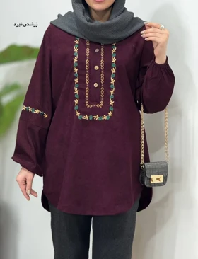 مانتو پاییزه گلدوزی نسا 1