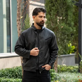 کاپشن چرم مردانه مدل Babak