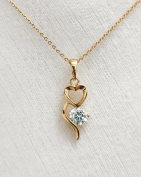 گردنبند قلب نگین‌دار ژوپینگ