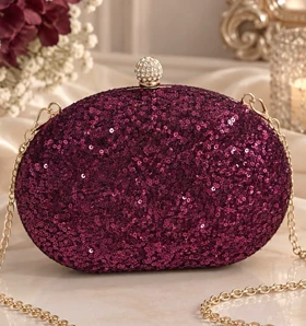 کیف مجلسی زنانه مدل مارکیز ارغوانی کد 18803