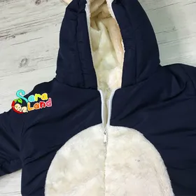 کاپشن سرهمی شمعی مدل خرگوشی سورمه ای