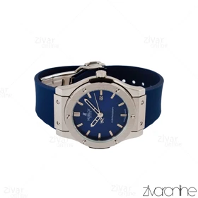 ساعت هابلوت مردانه کلاسیک فیوژن قاب سیلور سرمه ای 105186