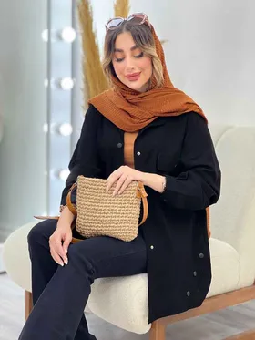 مانتو دو جیب پیله بغل سه دکمه