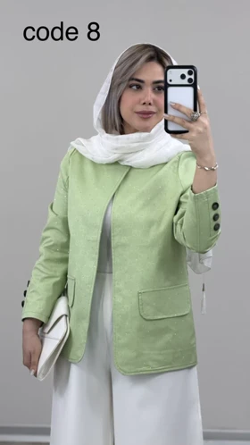 کت کتان نگین‌دار لیلا علیدسا (کد 8)