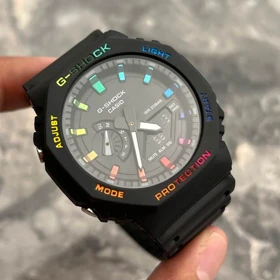 ساعت مچی جیشاک 2100 رنگین کمانی بند رابر مشکی