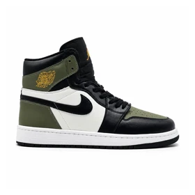 کفش و کتانی مردانه و زنانه ساق‌دار مدل NIKE JORDAN 1 رنگ مشکی یشمی کد 2124