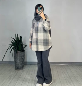 مانتو چهارخونه گلبرگ