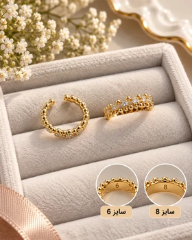 انگشتر زنانه ژوپینگ نگین‌دار رنگ رزگلد