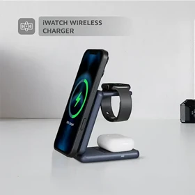 شارژر وایرلس 3 کاره لولو مدل LEVELO 3IN1 WIRELESS CHARGER AERIS