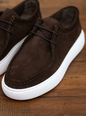 کفش چاکا چرم طبیعی قهوه ای کدsho259