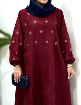 پیراهن مانتویی گلدوزی جیران