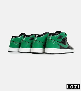 کفش کتانی ساق‌دار مردانه و زنانه مشکی سبز NIKE jordan 1