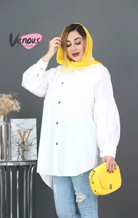 مانتو دوجیب آستین پفی