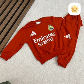 ست ورزشی پسرانه بلوز و شلوار رئال مادرید مناسب 1 تا 8 سال