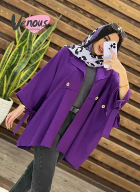 مانتو پانچ دکمه چوبی