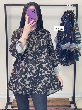 تونیک مانتویی لینن طرح گلفام